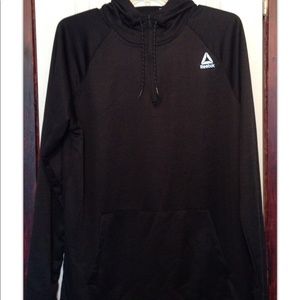 Reebok Mens 1/4 Zip Hoodie Dark Grey XL